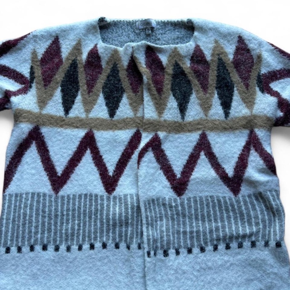 Oceanus Geometric Patterned Cardigan Sweater - image 3
